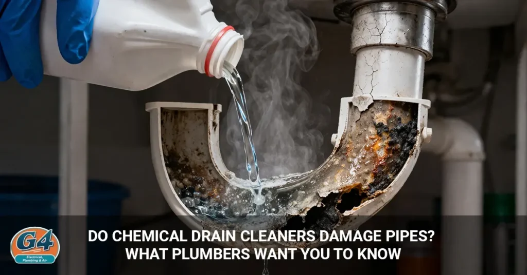 chemical drain cleaners damage pipes