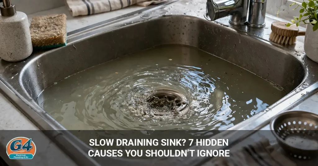 slow draining sink
