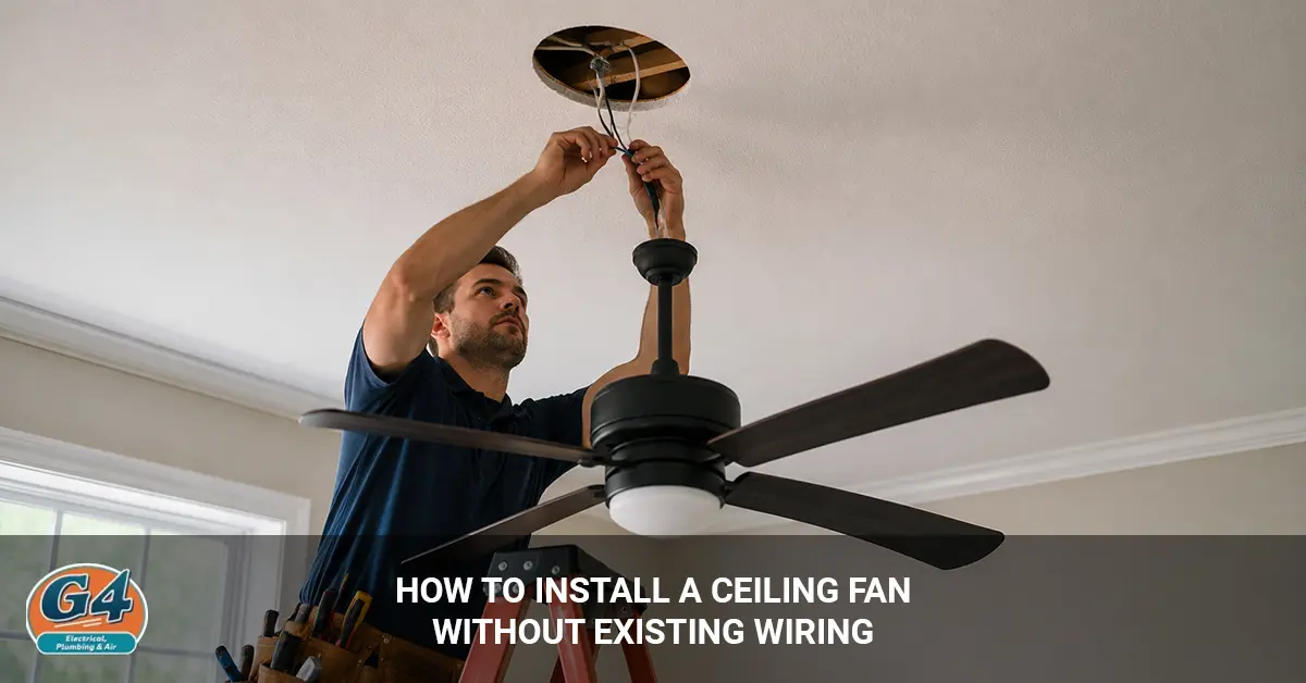 How to Install a Ceiling Fan Without Existing Wiring - G4 Electrical ...